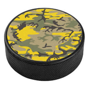 Disco De Hockey Camuflaje amarillo y verde, ejército, ejército