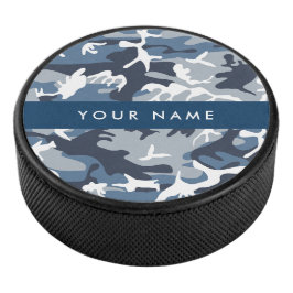 Disco De Hockey Camuflaje Azul Nieve de Invierno Personaliza tu no