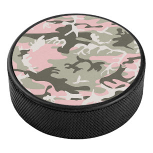 Disco De Hockey Camuflaje rosa y verde, militar, ejército