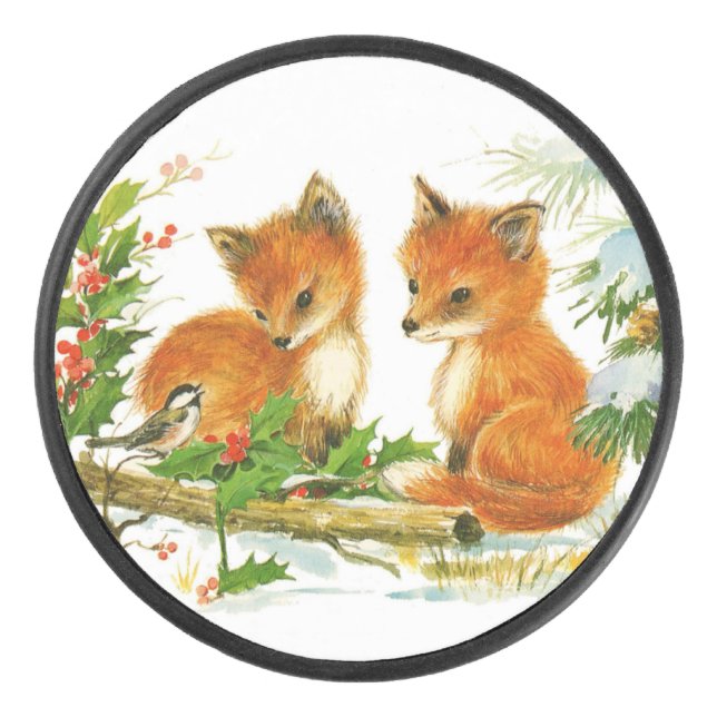 Disco De Hockey Cañones de Navidad de época (Anverso)