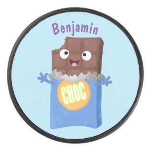 Disco De Hockey Caricatura de dibujos animados de un dulce chocola