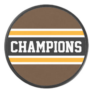 Disco De Hockey CHAMPIONS Atléticos Marrón Naranja Negro Rayas