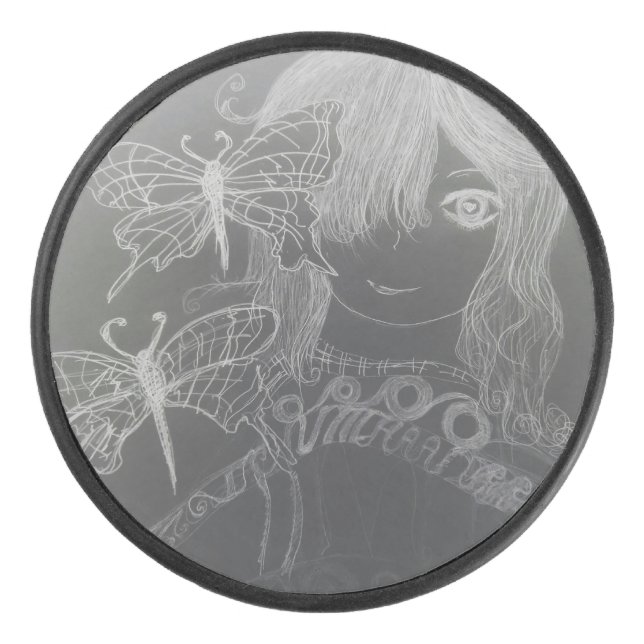 Disco De Hockey chica mariposa (Anverso)