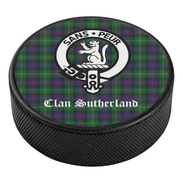 Disco De Hockey Clan Sutherland Escudo y Tartán (3/4)