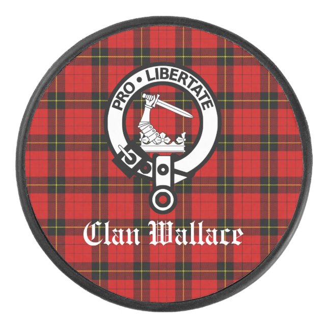 Disco De Hockey Clan Wallace Escudo Badge y Tartán (Anverso)