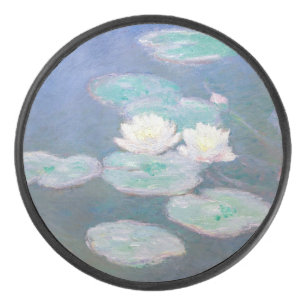 Disco De Hockey Claude Monet - Lilies de agua, efecto nocturno