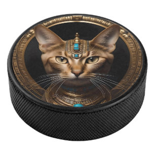 Disco De Hockey Cleopatra El Gato Egipcio De Oro,