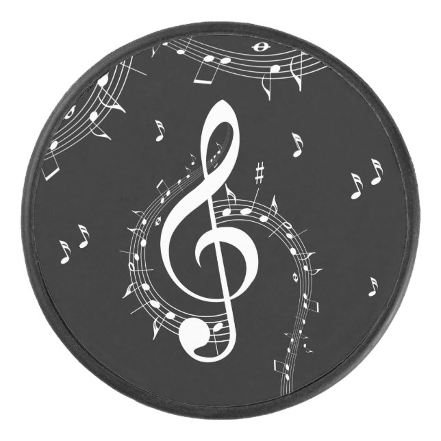 Disco De Hockey Climactic G Clef Music Black (Anverso)