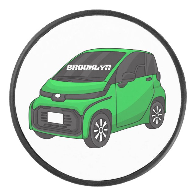 Disco De Hockey Coche pequeño verde tamaño micro (Anverso)