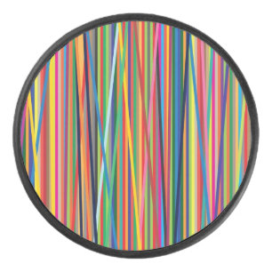 Disco De Hockey Coloridas rayas abstractas diseñan la cara de la t