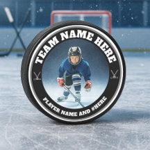 Disco de hockey con foto de equipo personalizada