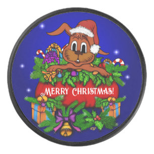 Disco De Hockey Conejo de navidades