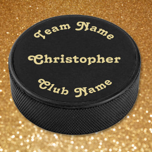 Disco De Hockey Crear nombre de club de equipo de jugador monogram