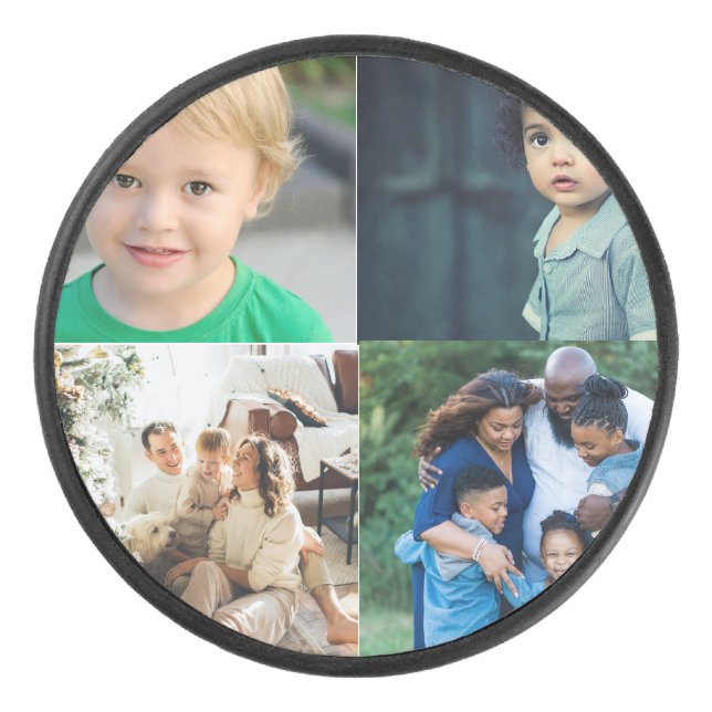 Disco De Hockey Create Your Own 4 Photo Collage (Anverso)