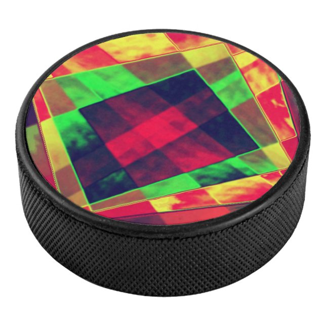 Disco De Hockey Cuadrados y rectángulos coloridos e inclinados (3/4)