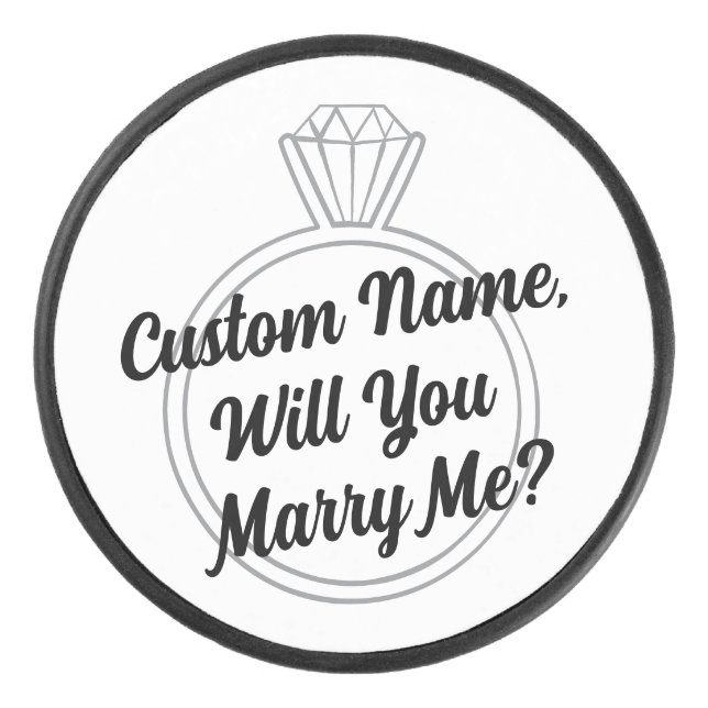 Disco De Hockey Custom Hockey Puck Proposal Engagement Prop (Anverso)