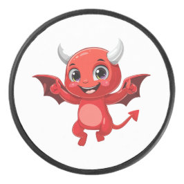 Disco De Hockey Cute cartoon flying devil