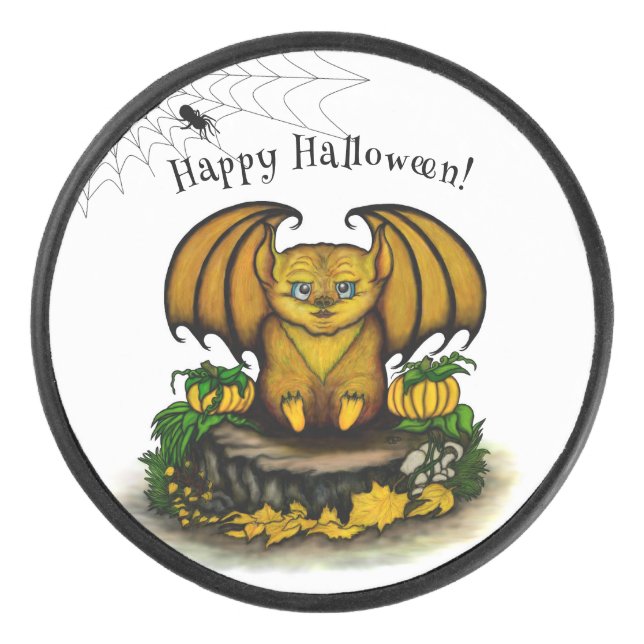 Disco De Hockey Cute Halloween Bat (Anverso)