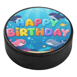 Disco De Hockey Cute Happy Birthday nautical dolphin
