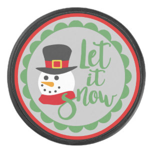Disco De Hockey Dejemos que nieve, Navidades de Ilustracion de Sno