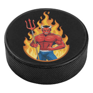 Disco De Hockey Demonio con tridente