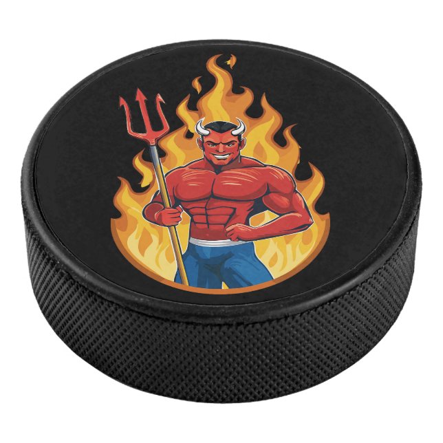 Disco De Hockey Demonio con tridente (3/4)