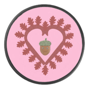 Disco De Hockey Día de San Valentín Love Heart Acorn