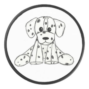 Disco De Hockey Dibujo de perro de peluche dálmata contorno simple