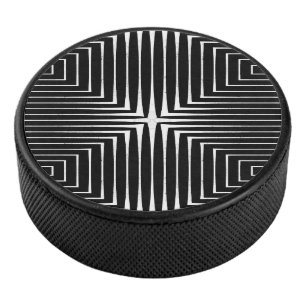 Disco De Hockey Diseño abstracto negro y blanco geométrico