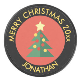 Disco De Hockey Diseño de hockey sobre hielo/árbol de Navidad