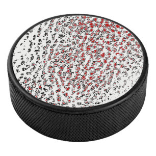 Disco De Hockey Diseño de rociadores de cuero negro y blanco