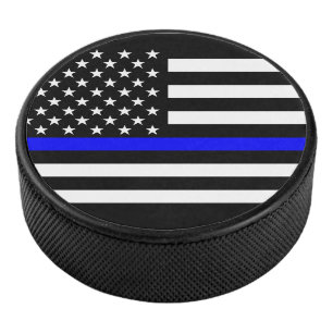 Disco De Hockey Diseño gráfico simbólico de la Línea Azul delgada