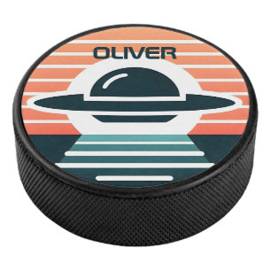 Disco De Hockey Diseño moderno Minimalista de OVNI al atardecer