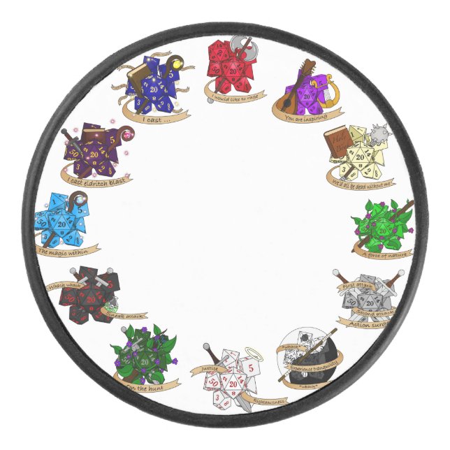 Disco De Hockey Diseños de dados de Dungeons and Dragons Class (Anverso)