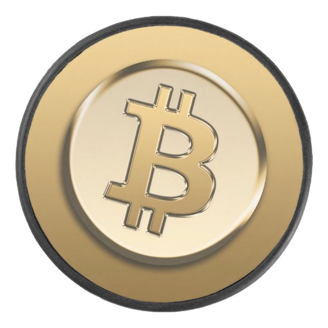 Disco De Hockey Disko de Bitcoin de Oro (Anverso)