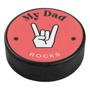 Disco De Hockey ¡Diversión! Puck - ¡Mi papá ROCKS!