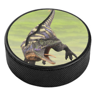 Disco De Hockey Divertido Arte Prehistórico de Aucasaurus Rugiendo