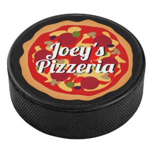 Disco De Hockey Divertido pepperoni y personalizado de pizza de qu