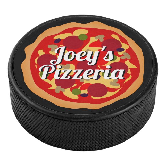 Disco De Hockey Divertido pepperoni y personalizado de pizza de qu (3/4)