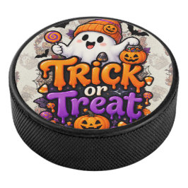 Disco De Hockey Dulce Fantasma de Trick or Treat Hockey Puck de Ha