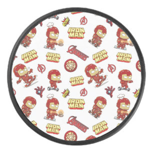 Disco De Hockey Dulce Patrón Continuo de Iron Man Chibi - Superhér