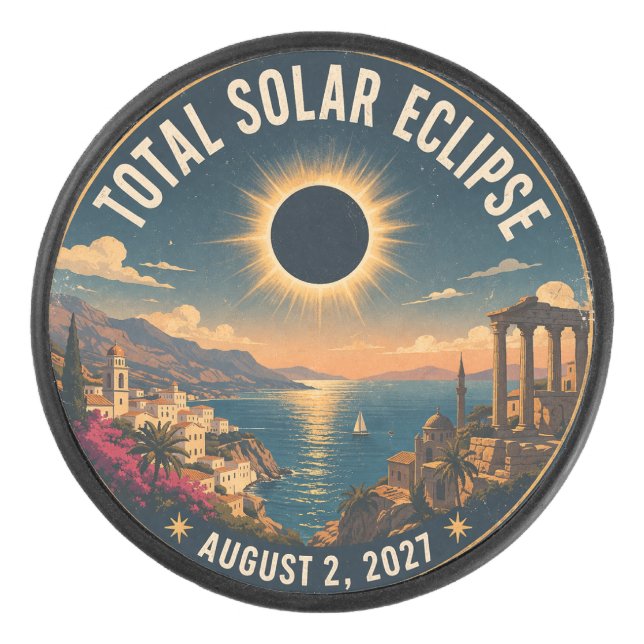 Disco De Hockey Eclipse Total de Sol 2027  (Anverso)