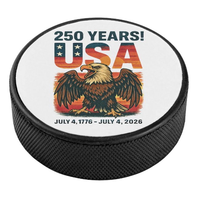 Disco De Hockey EE.UU. 250 años - Águila calva patriótica 4 de jul (3/4)