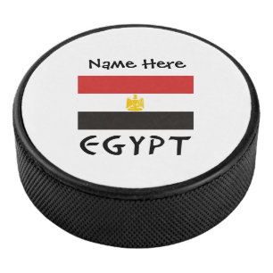 Disco De Hockey Egipto y la bandera egipcia personalizada
