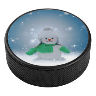 Disco De Hockey El adorable personaje de muñeco de nieve de Navida
