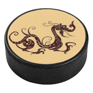 Disco De Hockey El antiguo dragón místico marrón