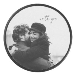 Disco De Hockey El día de San Valentín blanco y negro