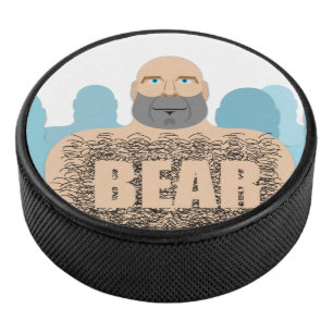 Disco De Hockey El hombre oso calvo musculoso de SlipperyJoe carri