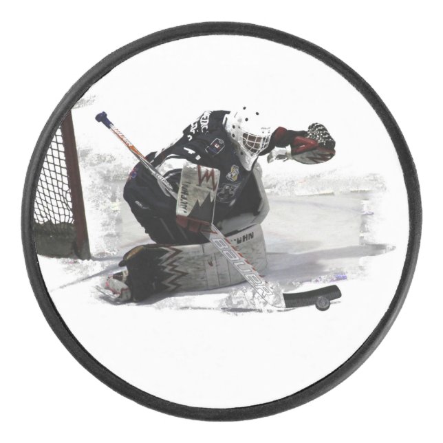 Disco De Hockey El jugador de hockey Goaltender (Anverso)