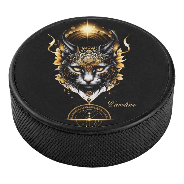 Disco De Hockey El maravilloso gato negro dorado. (3/4)